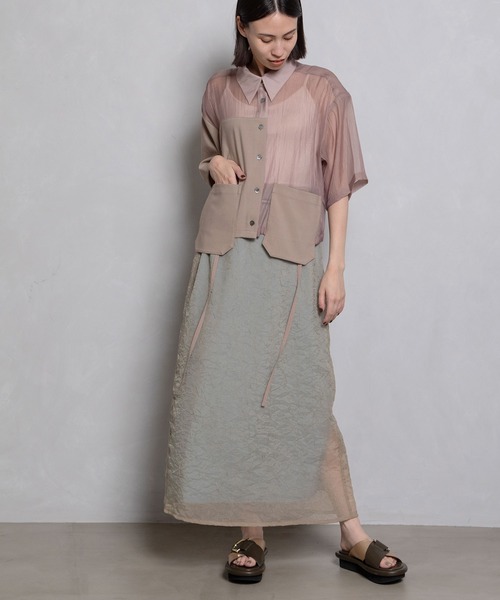 MARECHAL TERRE(マルシャルテル)の「シアーシャツ(シャツ/ブラウス・レディース・ホワイト/ブラック/グレー系その他/カーキ・MEDIUM)」の19枚目の写真