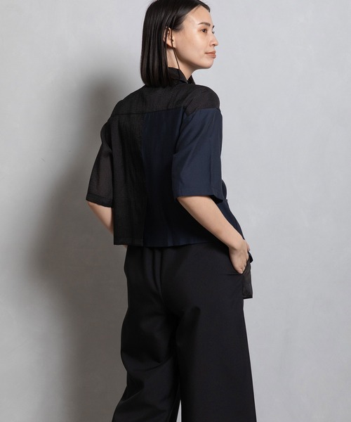 MARECHAL TERRE(マルシャルテル)の「シアーシャツ(シャツ/ブラウス・レディース・ホワイト/ブラック/グレー系その他/カーキ・MEDIUM)」の22枚目の写真