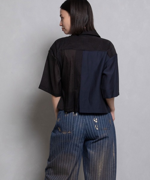 MARECHAL TERRE(マルシャルテル)の「シアーシャツ(シャツ/ブラウス・レディース・ホワイト/ブラック/グレー系その他/カーキ・MEDIUM)」の14枚目の写真