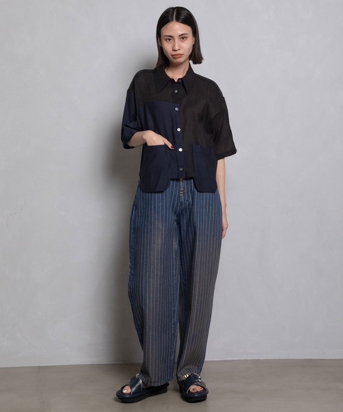 MARECHAL TERRE(マルシャルテル)の「シアーシャツ(シャツ/ブラウス・レディース・ホワイト/ブラック/グレー系その他/カーキ・MEDIUM)」の15枚目の写真