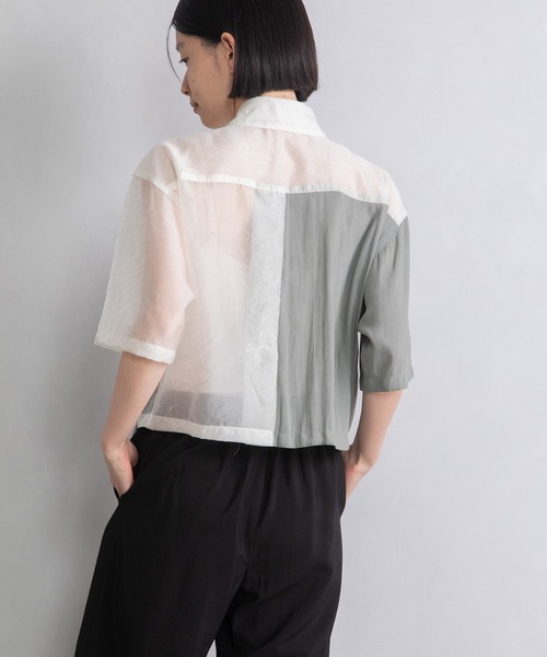 MARECHAL TERRE(マルシャルテル)の「シアーシャツ(シャツ/ブラウス・レディース・ホワイト/ブラック/グレー系その他/カーキ・MEDIUM)」の17枚目の写真