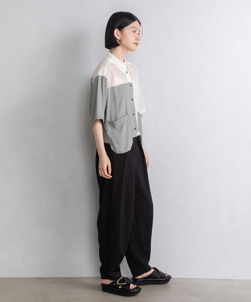 MARECHAL TERRE(マルシャルテル)の「シアーシャツ(シャツ/ブラウス・レディース・ホワイト/ブラック/グレー系その他/カーキ・MEDIUM)」の11枚目の写真