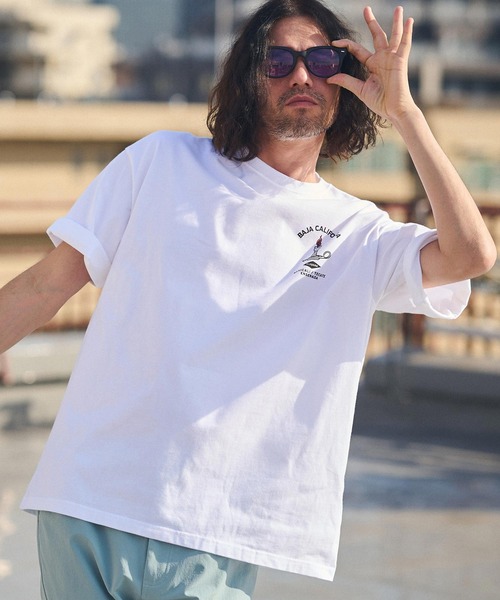CAMBIO（カンビオ）の「mt8933- ビッグシルエットプリントTシャツ（BAJA CALFORNIA）（Tシャツ/カットソー・メンズ・グレー/ホワイト/ブルー系その他・S/M/L/XL）」の11枚目の写真
