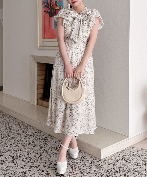 pium ピウム　レイヤードボウタイフレアミニワンピース　ワンピース　レディース pium ピウム レイヤードボウタイフレアミニワンピース ワンピース