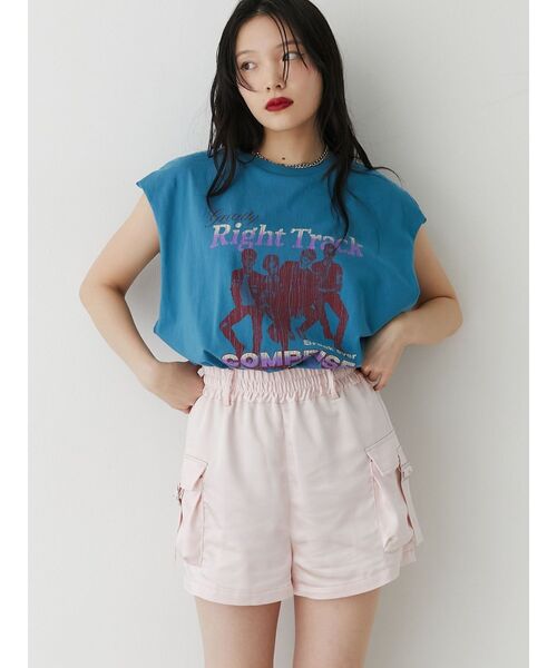 jouetie(ジュエティ)の「ヴィンテージグラフィックノースリーブTシャツ(Tシャツ/カットソー・レディース・ブラック/アイボリー/ブルー・MEDIUM)」の6枚目の写真