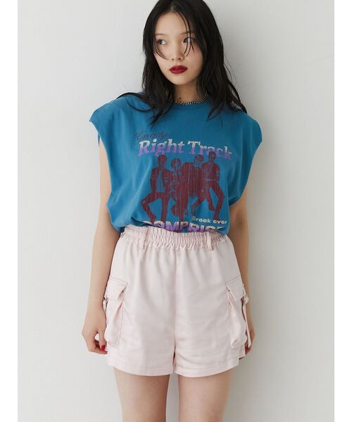 jouetie(ジュエティ)の「ヴィンテージグラフィックノースリーブTシャツ(Tシャツ/カットソー・レディース・ブラック/アイボリー/ブルー・MEDIUM)」の7枚目の写真