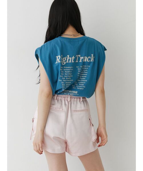 jouetie(ジュエティ)の「ヴィンテージグラフィックノースリーブTシャツ(Tシャツ/カットソー・レディース・ブラック/アイボリー/ブルー・MEDIUM)」の8枚目の写真