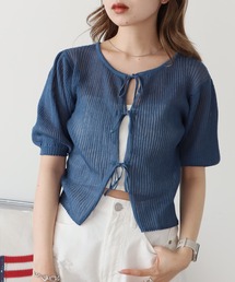 2-way Sheer Ribbon Cardigan / 2WAY シアー リボントップス