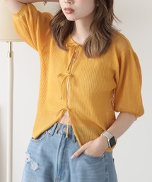 2-way Sheer Ribbon Cardigan / 2WAY シアー リボントップス