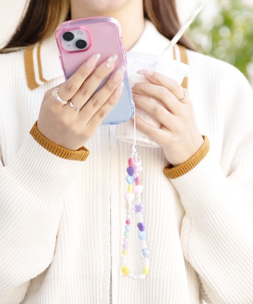 iFace(アイフェイス)の「iFace ビーズストラップ(キーホルダー・レディース・カラフル/クリア・FREE)」の1枚目の写真