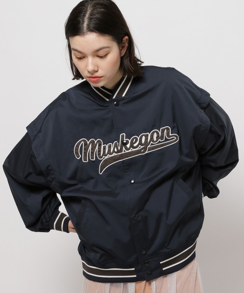 ニコアンド スタジャン 楽天市場】【SALE／20%OFF】(M)メルトンロゴスタジアムJKT niko