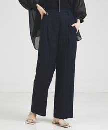 qualite | 【通勤/オフィスカジュアル】セットアップ対応ランダムヘリンボーンリネンパンツ(スラックス)