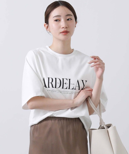 Gready Brilliant(グレディブリリアン)の「ARDELAYロゴTシャツ(Tシャツ/カットソー・レディース・オフホワイト/モカ・38)」の7枚目の写真