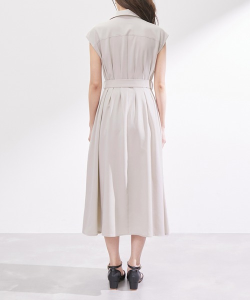 新品タグ付き✨ブルーレーベル　シャツワンピース　腰リボン　フレンチスリーブ　36 ベルト付きフレンチスリーブシャツワンピース[k9125c