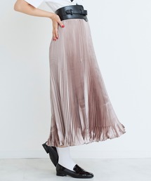 メタリックプリーツスカート