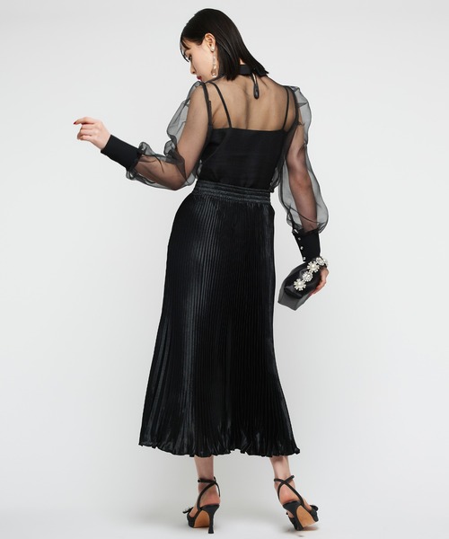 Narcissus（ナルシス）の「メタリックプリーツスカート（スカート・レディース・ベージュ/ブラック・FREE）」の12枚目の写真