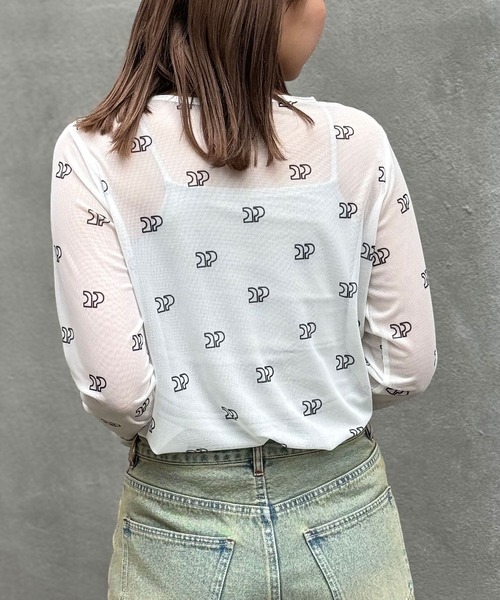 CIAOPANIC(チャオパニック)の「CP総柄ロゴシアーTEE(Tシャツ/カットソー・レディース・グレー/ブラック/ホワイト・FREE)」の6枚目の写真