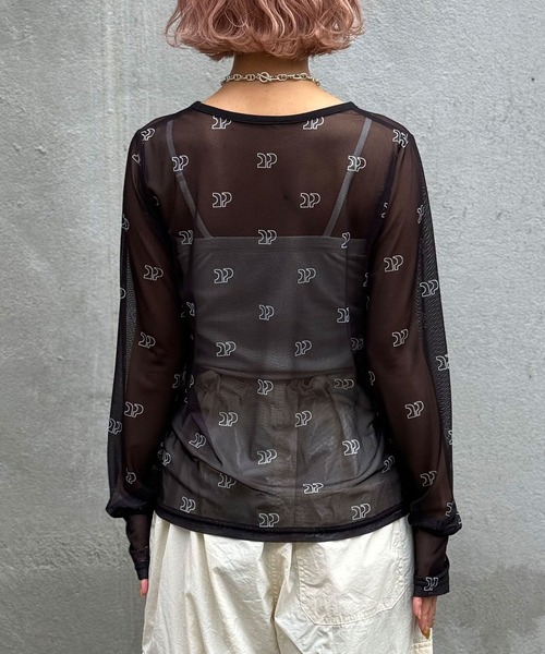 CIAOPANIC(チャオパニック)の「CP総柄ロゴシアーTEE(Tシャツ/カットソー・レディース・グレー/ブラック/ホワイト・FREE)」の22枚目の写真