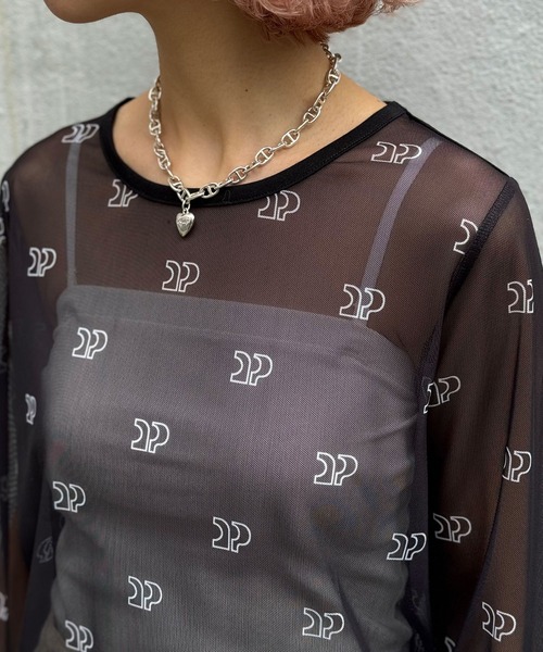 CIAOPANIC(チャオパニック)の「CP総柄ロゴシアーTEE(Tシャツ/カットソー・レディース・グレー/ブラック/ホワイト・FREE)」の21枚目の写真