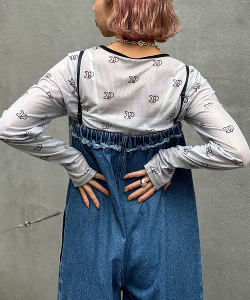 CIAOPANIC(チャオパニック)の「CP総柄ロゴシアーTEE(Tシャツ/カットソー・レディース・グレー/ブラック/ホワイト・FREE)」の13枚目の写真