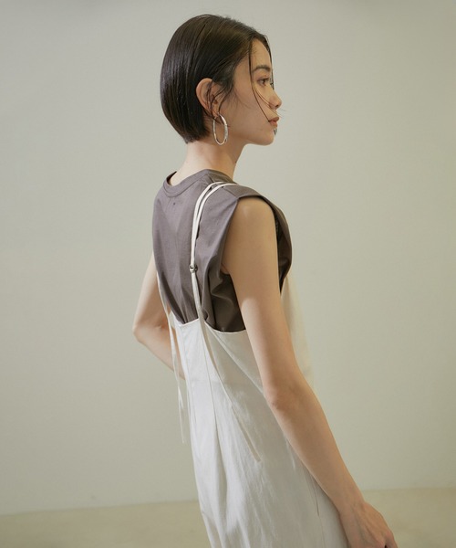 SALON adam et rope'（サロン アダム エ ロペ）の「プリマベールショルダータックノースリーブプルオーバー［UVケア・洗える］（Tシャツ/カットソー・レディース・ホワイト/チャコールグレー/ブラック/ピンク・FREE）」の17枚目の写真