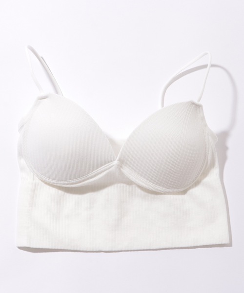 Lace Ladies（レースレディース）の「Vネック クロップド リブ カップ付き キャミソール（キャミソール・レディース・ブラック/グリーン/ホワイト/モカ・FREE）」の10枚目の写真