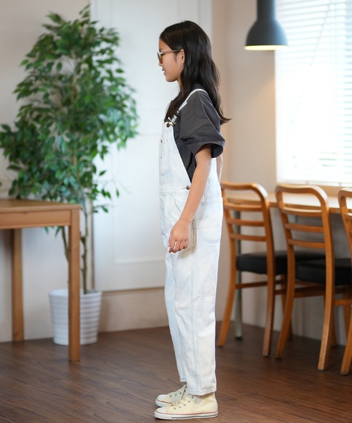 Lee（リー）の「Lee/リー キッズ ロンパン デニムサロペット ALL LK6137 LK6137-479（サロペット/オーバーオール・キッズ・ホワイト×ブルー・130cm/140cm/150cm）」の8枚目の写真