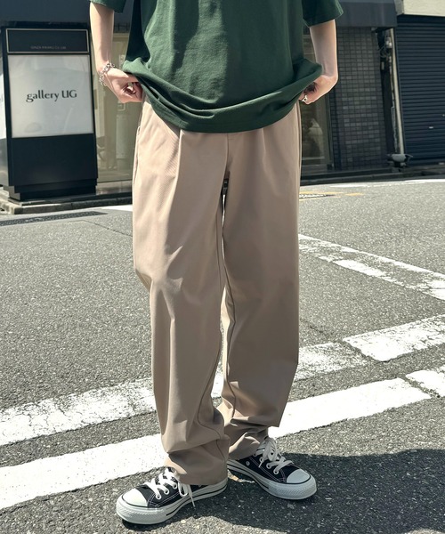 ILL'S（イルズ）の「ワイドテーパード リラックスイージー カラーシェフパンツ ワークパンツ（チノパンツ・メンズ・ワイン/グリーン/ブルー/イエロー/ホワイト/ブラック/ネイビー/ベージュ/パープル/カーキ/ブラウン・S/M/L/XL）」の4枚目の写真