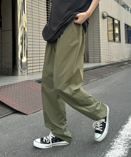 ILL'S（イルズ）の「ワイドテーパード リラックスイージー カラーシェフパンツ ワークパンツ（チノパンツ・メンズ・ワイン/グリーン/ブルー/イエロー/ホワイト/ブラック/ネイビー/ベージュ/パープル/カーキ/ブラウン・S/M/L/XL）」の5枚目の写真