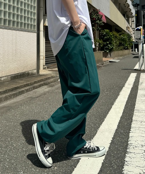 ILL'S（イルズ）の「ワイドテーパード リラックスイージー カラーシェフパンツ ワークパンツ（チノパンツ・メンズ・ワイン/グリーン/ブルー/イエロー/ホワイト/ブラック/ネイビー/ベージュ/パープル/カーキ/ブラウン・S/M/L/XL）」の6枚目の写真