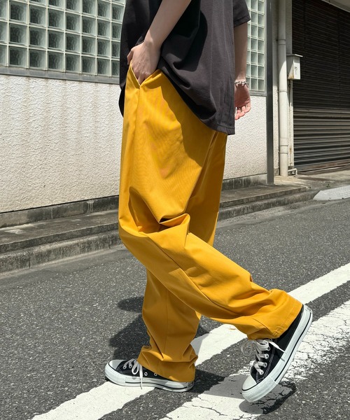 ILL'S（イルズ）の「ワイドテーパード リラックスイージー カラーシェフパンツ ワークパンツ（チノパンツ・メンズ・ワイン/グリーン/ブルー/イエロー/ホワイト/ブラック/ネイビー/ベージュ/パープル/カーキ/ブラウン・S/M/L/XL）」の19枚目の写真