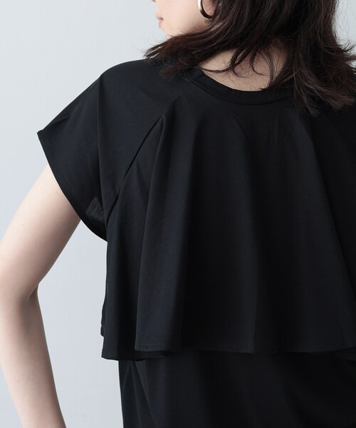 GALLEST(ギャレスト)の「◆2WAYラッフルカットソー(Tシャツ/カットソー・レディース・ホワイト/ブラウン系その他/ブラック・38)」の8枚目の写真