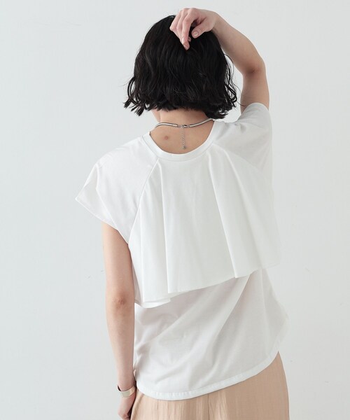 GALLEST(ギャレスト)の「◆2WAYラッフルカットソー(Tシャツ/カットソー・レディース・ホワイト/ブラウン系その他/ブラック・38)」の11枚目の写真