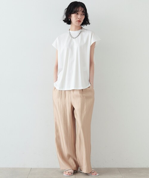 GALLEST(ギャレスト)の「◆2WAYラッフルカットソー(Tシャツ/カットソー・レディース・ホワイト/ブラウン系その他/ブラック・38)」の14枚目の写真