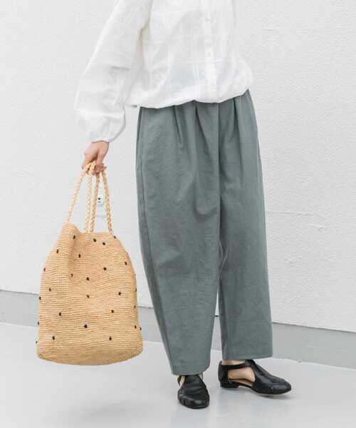 かぐれ(カグレ)の「コットンリネンラミーサルエルパンツ(その他パンツ・レディース・スミクロ/ナチュラル/ブルー・FREE)」の7枚目の写真