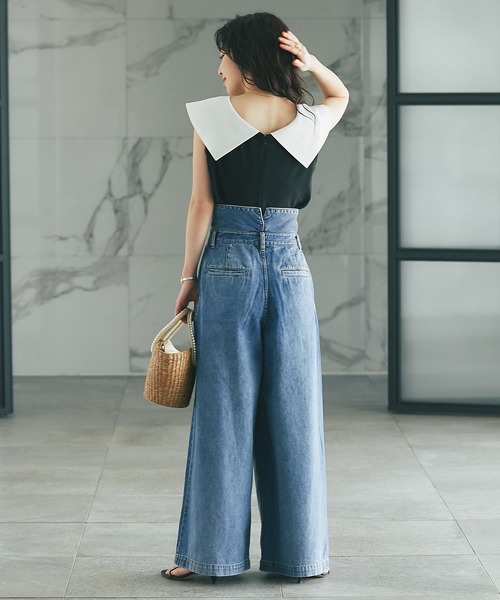 La boutique BonBon（ラブティックボンボン）の「白衿ブラウス（シャツ/ブラウス・レディース・ライトグレー/ブラック・FREE）」の18枚目の写真