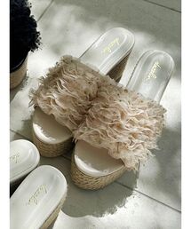 dazzlin | チュールギャザージュートウェッジサンダル(サンダル)