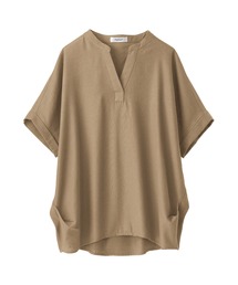 BELLUNA PLUS（ベルーナ）の「リネン混スキッパーデザインシャツ（チュニック）」