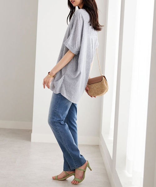 JOURNAL STANDARD　リネン混スキッパーシャツ　チュニック セール】リネン混スキッパーデザインシャツ（チュニック