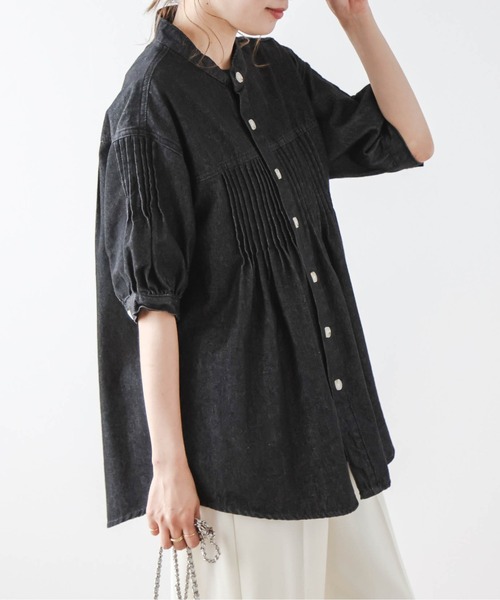 La-gemme(ラジェム)の「ピンタックデニムシャツ(シャツ/ブラウス・レディース・ブルー/ブラック・フリー)」の13枚目の写真