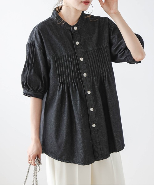 La-gemme(ラジェム)の「ピンタックデニムシャツ(シャツ/ブラウス・レディース・ブルー/ブラック・フリー)」の14枚目の写真