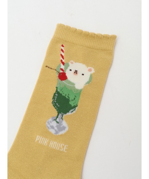 PINK HOUSE（ピンクハウス）の「クリームソーダ柄ソックス（ソックス/靴下・レディース・レッド/ブラック/アイボリー/ミント/ライトイエロー・フリー）」の12枚目の写真