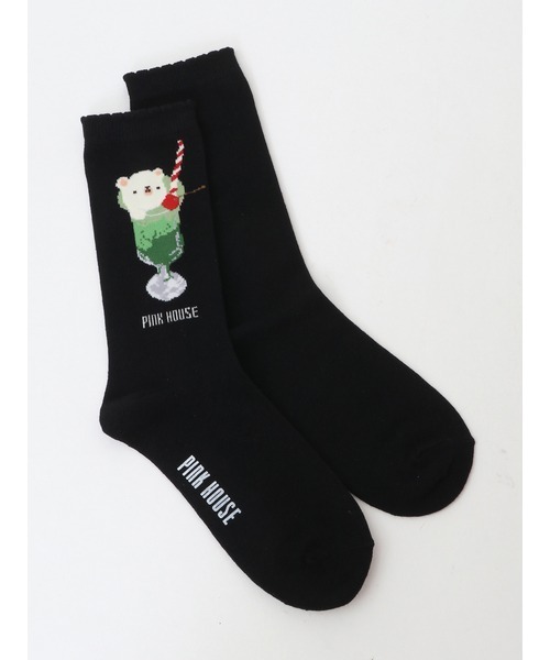 PINK HOUSE（ピンクハウス）の「クリームソーダ柄ソックス（ソックス/靴下・レディース・レッド/ブラック/アイボリー/ミント/ライトイエロー・フリー）」の7枚目の写真