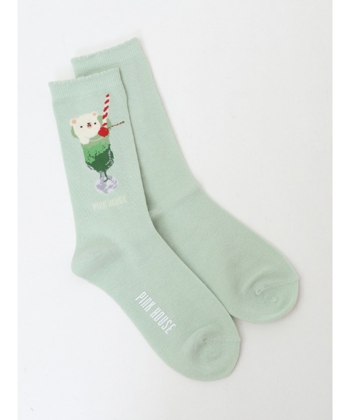 PINK HOUSE（ピンクハウス）の「クリームソーダ柄ソックス（ソックス/靴下・レディース・レッド/ブラック/アイボリー/ミント/ライトイエロー・フリー）」の6枚目の写真