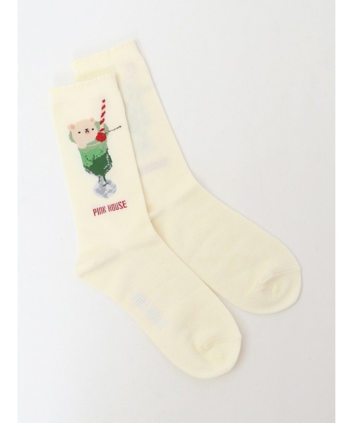 PINK HOUSE（ピンクハウス）の「クリームソーダ柄ソックス（ソックス/靴下・レディース・レッド/ブラック/アイボリー/ミント/ライトイエロー・フリー）」の9枚目の写真