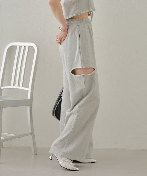 セール】サイドスリットピグメントスウェットパンツ（スウェットパンツ