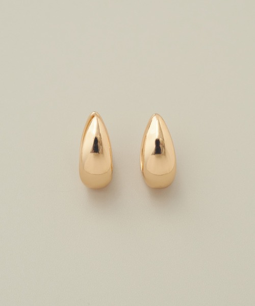 14k post リーズ ドロップ ワンタッチ リング ピアス スレンダー ドロップ ワンタッチピアス(ピアス(両耳用