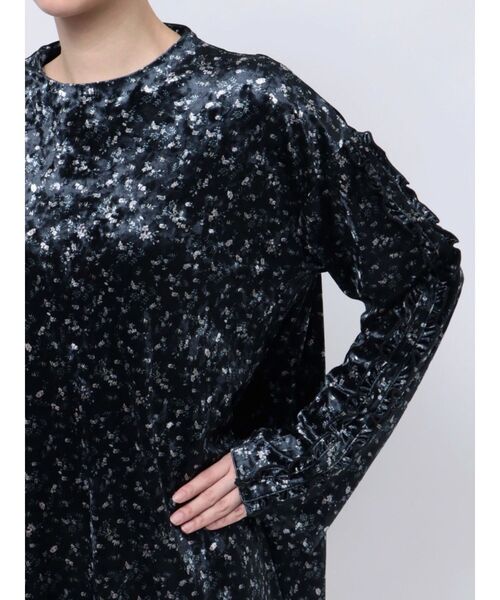 merry jenny（メリージェニー）の「flowerベロアミニワンピース（ワンピース・レディース・ブラック/グリーン・FREE）」の7枚目の写真