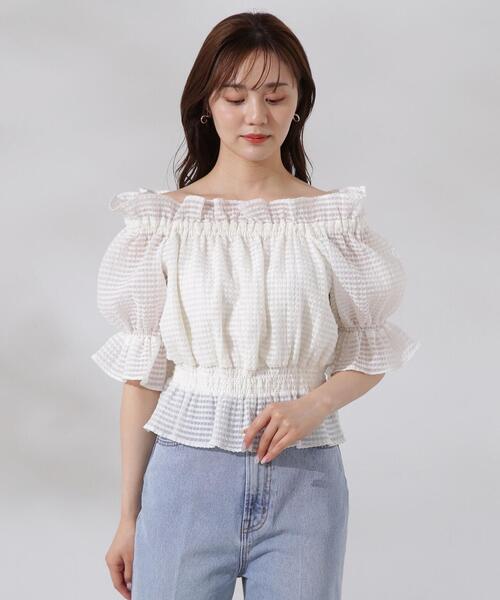 PROPORTION BODY DRESSING（プロポーションボディドレッシング）の「シアーチェックシャーリングブラウス / 1214210601（シャツ/ブラウス・レディース・ブラック/ホワイト系その他/ピンク・FREE）」の16枚目の写真