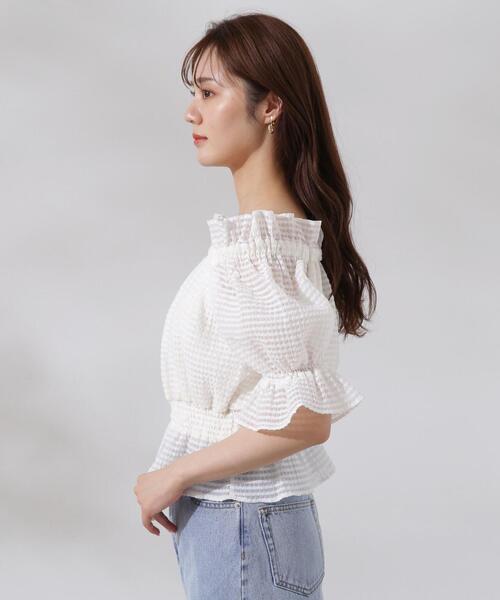 PROPORTION BODY DRESSING（プロポーションボディドレッシング）の「シアーチェックシャーリングブラウス / 1214210601（シャツ/ブラウス・レディース・ブラック/ホワイト系その他/ピンク・FREE）」の17枚目の写真